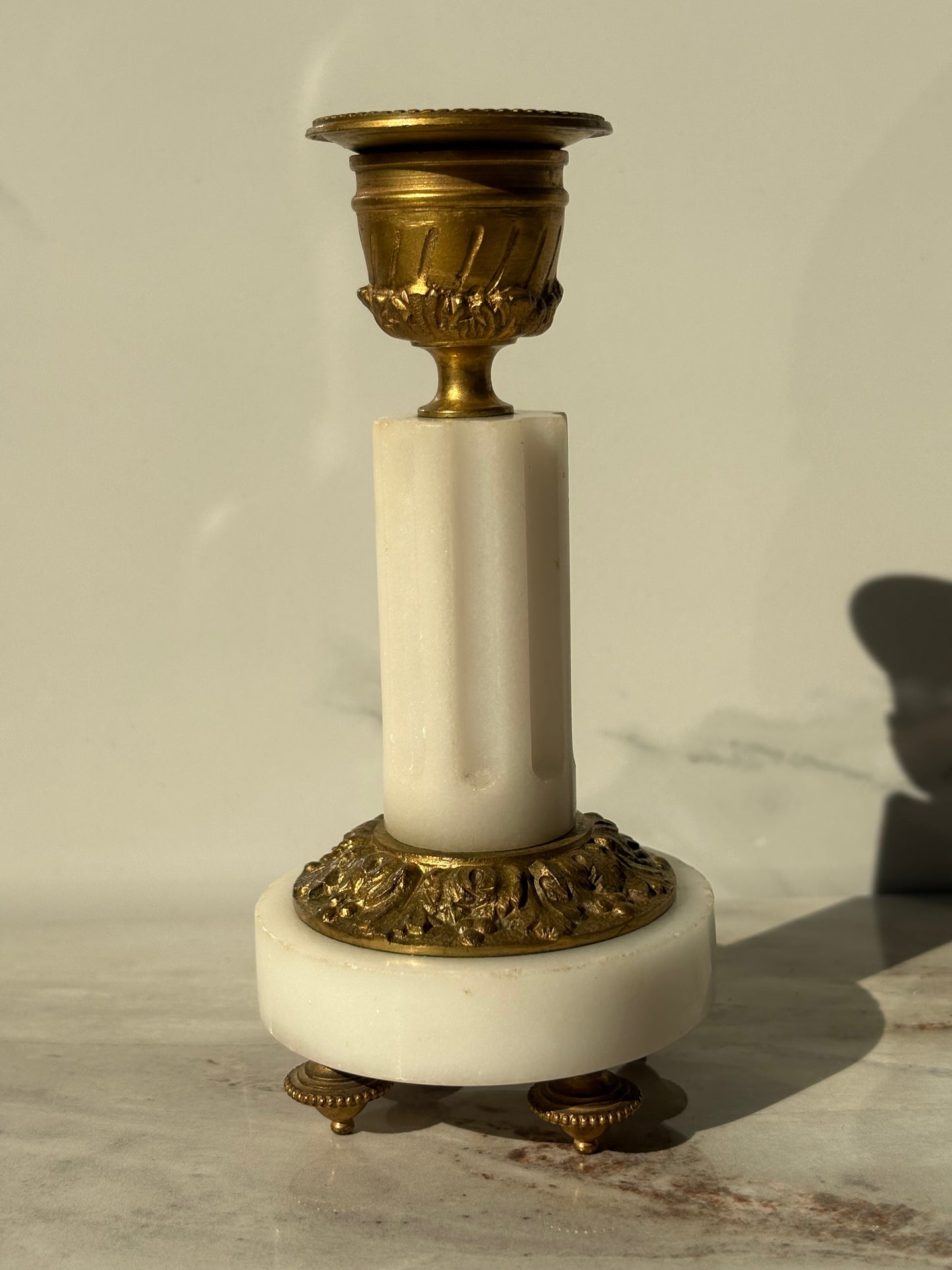 Antique Alabaster Candlestick