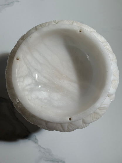 Scalloped Alabaster Bird Bath
