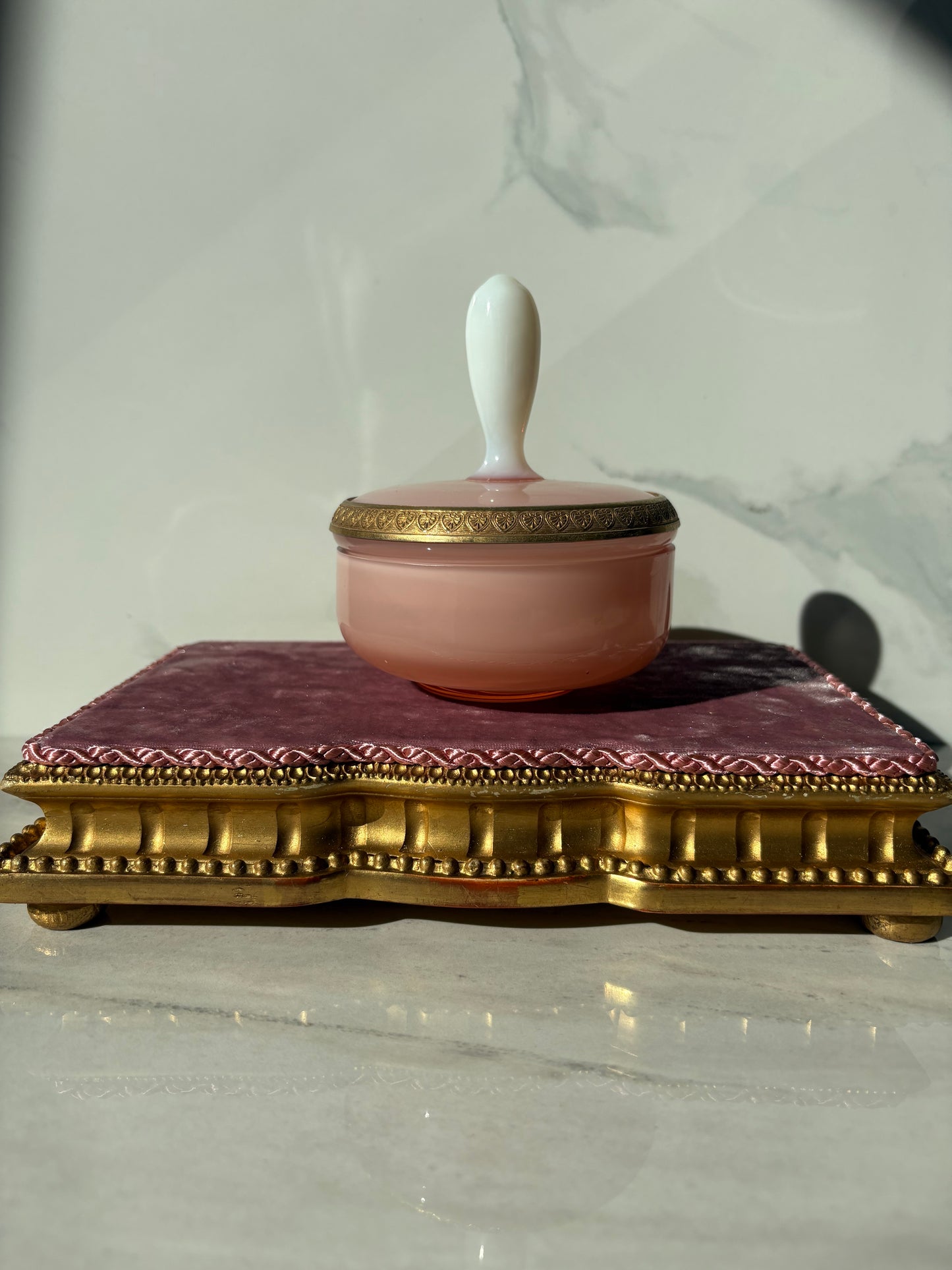 Pink & White Opaline Box