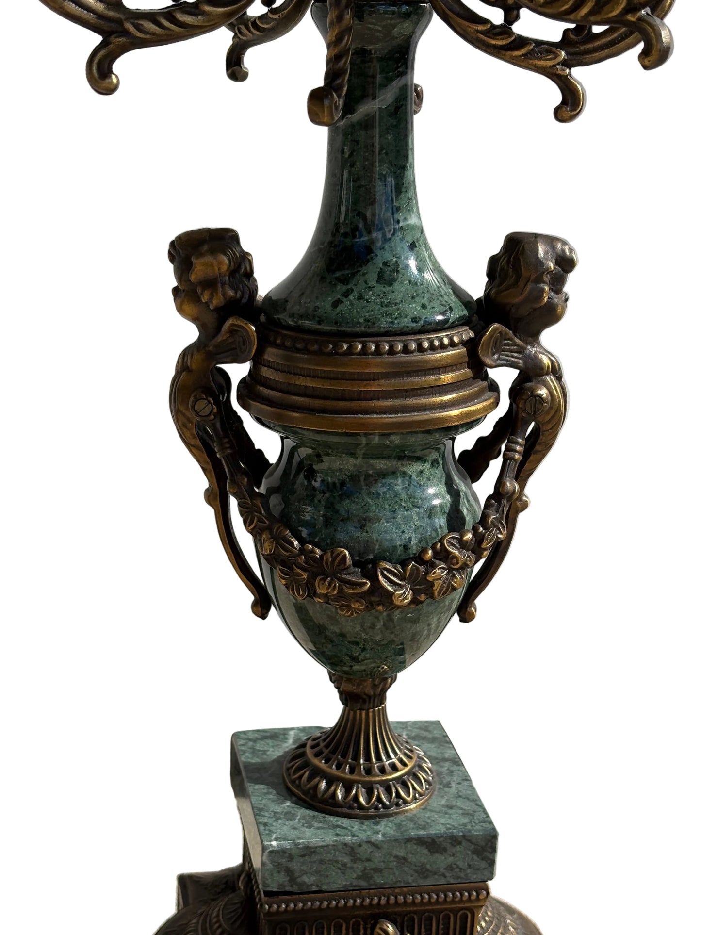 Marble and Bronze Brevettato Candelabras