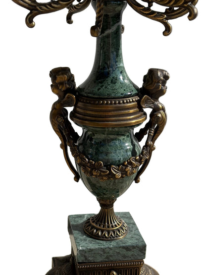 Marble and Bronze Brevettato Candelabras