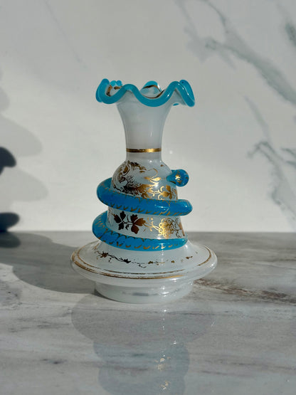 19th Century Snake Opaline Bottle