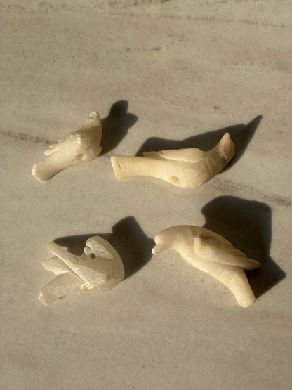Yellow Alabaster Bird Bath