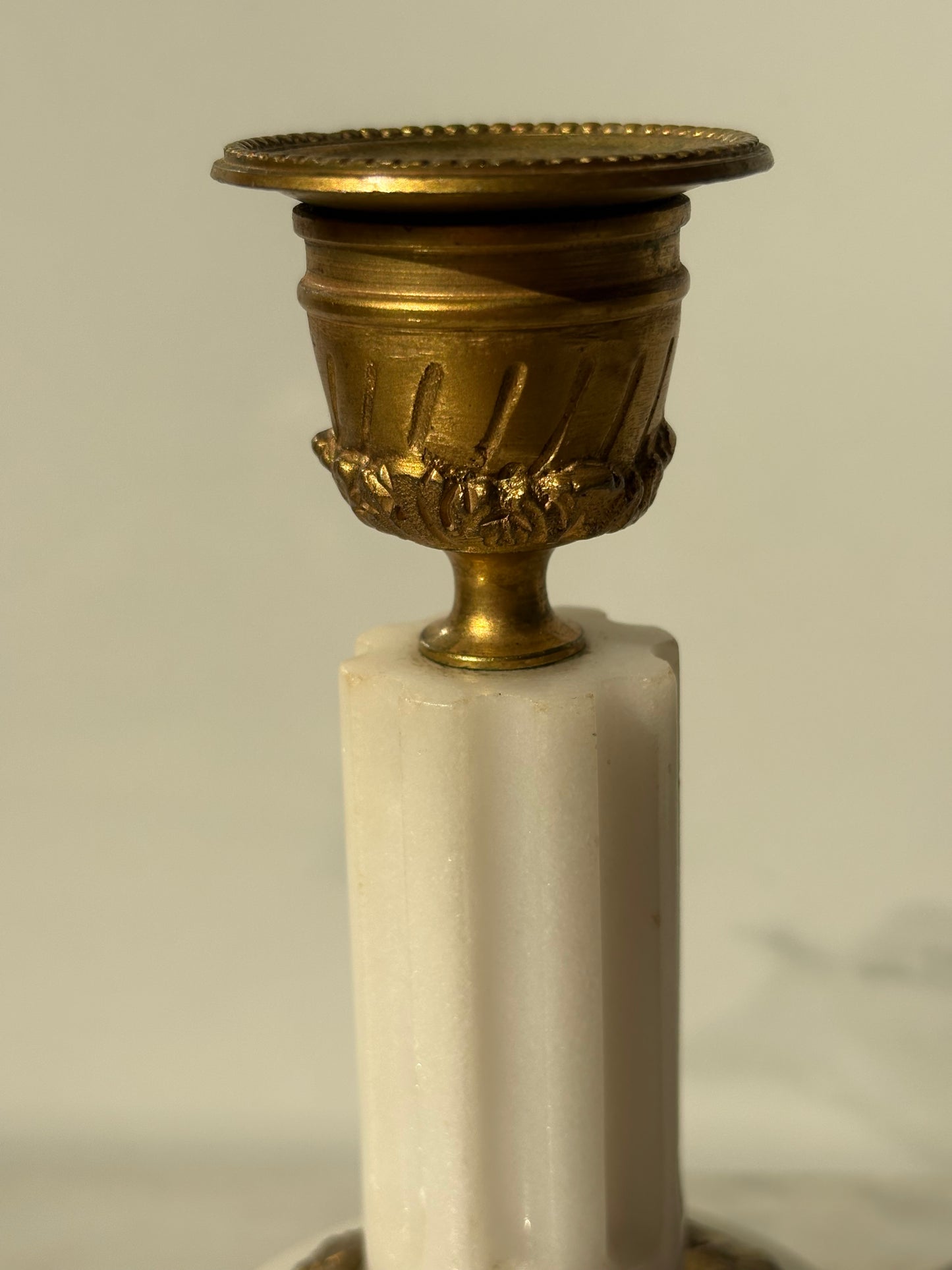 Antique Alabaster Candlestick