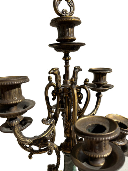 Marble and Bronze Brevettato Candelabras