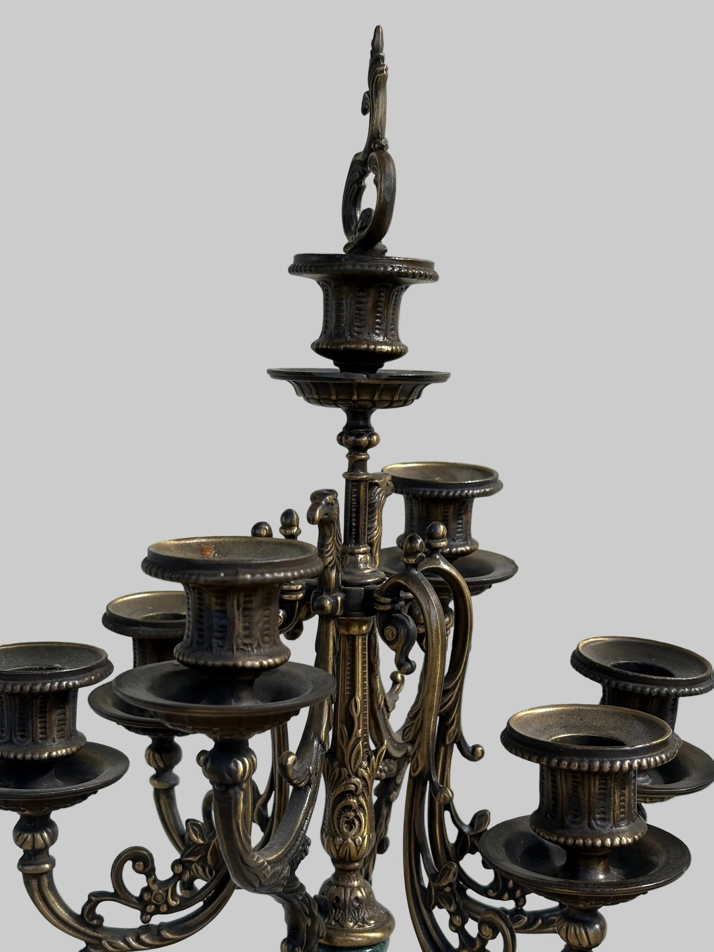 Marble and Bronze Brevettato Candelabras