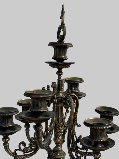 Marble and Bronze Brevettato Candelabras