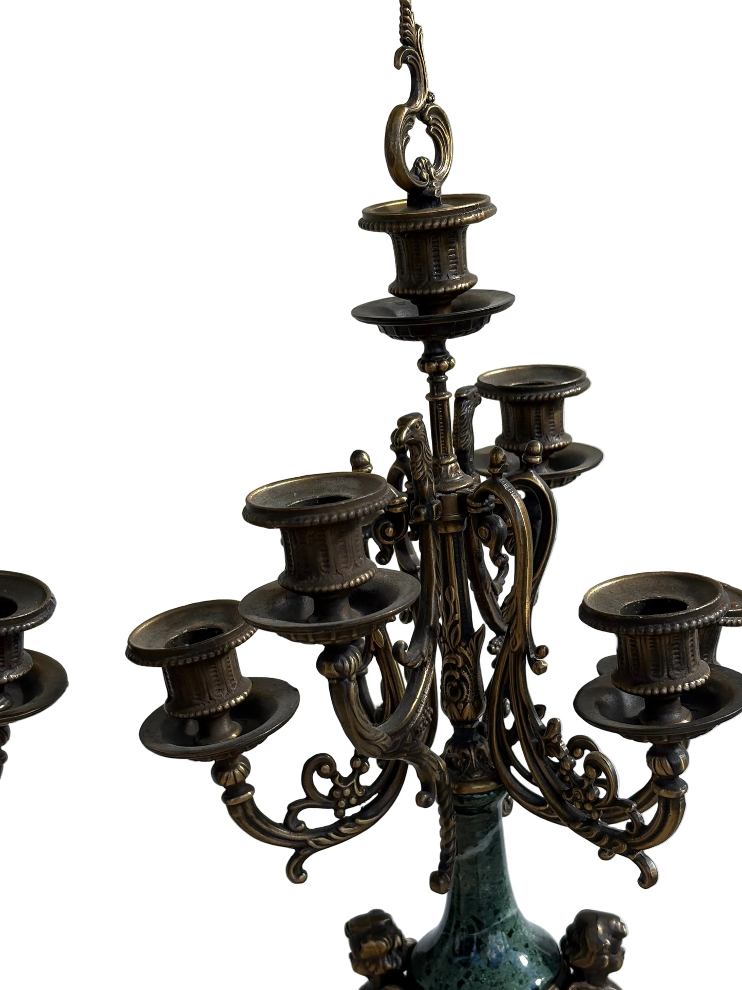 Marble and Bronze Brevettato Candelabras